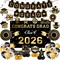 Graduation Party Decorations 2026 – Gold Themed Class of 2026 Complete Set | Congrats Grad Banner, Backdrop, Balloons, Streamers & Table Decor Kit